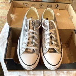 Metallic Gunmetal Converse All Stars